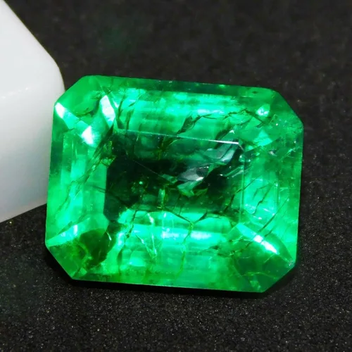 Vista 5 de Ramagems - Piedra preciosa suelta de esmeralda verde colombiana para la fabricación de joyas, piedra de pana, esmeralda auténtica, hecha de cristal