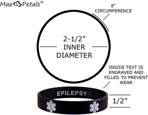 Vista 2 de EPILEPSY - Pulseras discretas de silicona para identificación de alerta médica, 5