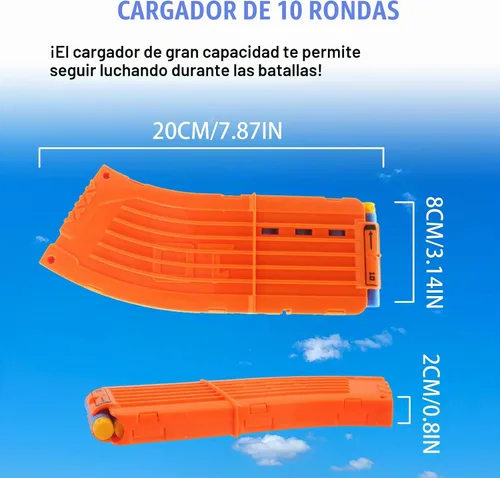 Vista 3 de BOROLA 10 dardos curvados cargador cargador clip de recarga rápida compatible con Nerf Elite (naranja, 3 piezas)