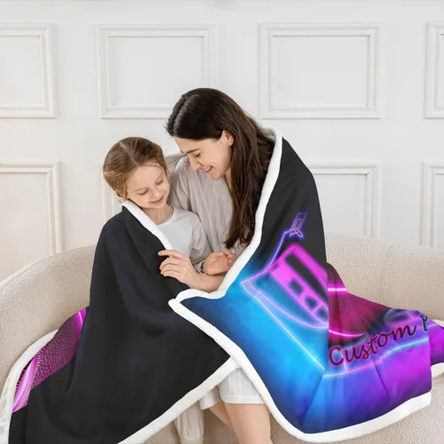 Vista 3 de Erosebridal Manta de baloncesto rosa para sofá para niños y niñas, manta de forro polar con temática deportiva, manta de sherpa brillante