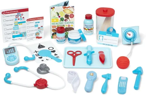 Vista 2 de Melissa & Doug Medical Play Bundle - Kit de dentista Super Smile de 25 piezas con dientes de gran tamaño y kit médico de 25 piezas con herramientas