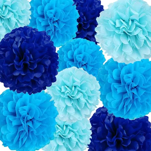 Vista 12 de GAKA Pompones de papel de seda rosa intenso (rojo rosa), rosa y naranja, decoraciones para fiestas, flores de seda colgantes de 10 y 12 pulgadas, 12