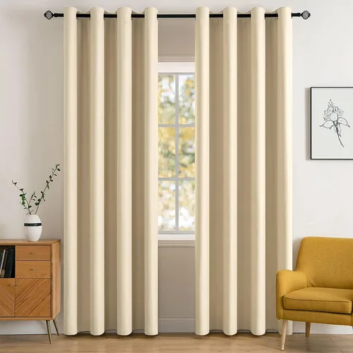 Vista 92 de MIULEE Cortinas opacas para dormitorio o sala de estar, juego de 2 paneles de cortina para ventana con aislamiento térmico y bloqueo de luz