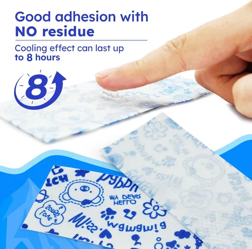 Vista 3 de LotFancy Parche de fiebre para niños, 22 hojas, reductor de fiebre, almohadillas de enfriamiento para bebés, parche fresco de gel para fiebre