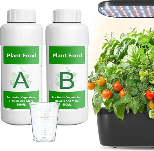 Vista 8 de Alimento hidropónico para plantas de 20.3 fl oz, alimento para plantas de interior A&B para sistema hidropónico y plantas de interior en maceta, kit