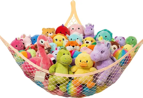 Vista 16 de Lazebox Hamaca de red para animales de peluche para juguetes de peluche, hamaca de animales de peluche de esquina para decoración de habitación