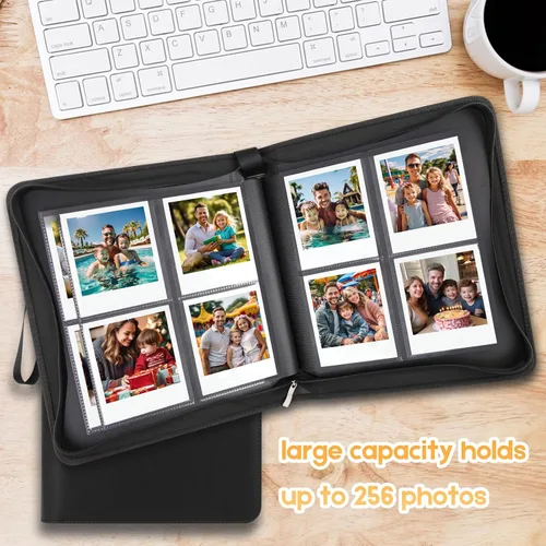 Vista 5 de Álbum de fotos con 256 bolsillos para cámara Fujifilm Instax Wide 300, para álbum de fotos Polaroid 600, álbums para Polaroid Now+ Now OneStep2