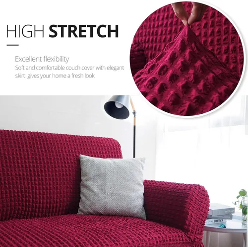 Vista 2 de NICEEC - Funda de sillón, 1 pieza, fácil de ajustar, universal, alta elasticidad, duradera, protector de muebles con faldón, estilo campestre