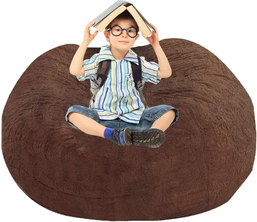 Vista 48 de BCU Funda para Silla Puf Ultra Suave Esponjosa de Piel Sintética Falsa Funda para Puf de Felpa Funda para Sillas de Sala de Estar para Adultos
