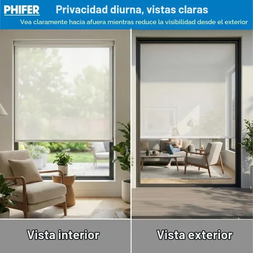 Vista 2 de Phifer SheerWeave - Pantalla solar de malla para ventanas, 75% de sombra, rollo de pantalla solar de ahorro de energía de 48 x 10 pies