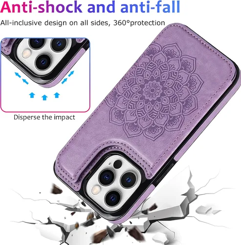 Vista 7 de Asuwish Funda de teléfono para iPhone 14 Pro Max de 6.7 pulgadas con protector de pantalla y cubierta de cartera de cuero para tarjetas de crédito