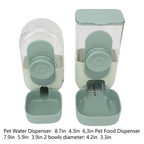 Vista 7 de Dispensador de agua colgante para alimentos, dispensador automático de agua para gatos y mascotas, juego de dispensador de agua para jaula