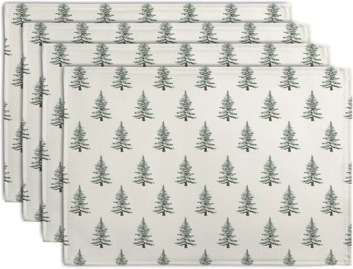 Vista 57 de Juego de 4 manteles individuales del 4 de julio, manteles individuales patrióticos florales con cruces y estrellas del Día de la Independencia y Día