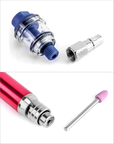 Vista 3 de QWORK Molinillo de Aire Micro, 1/8" Mini Herramienta de Pulido y Corte de Lápiz Molinillo Neumático de Troquel de Lápiz, 65000 RPM de Velocidad Libre