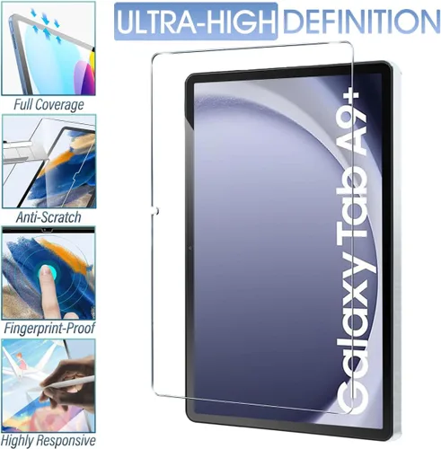 Vista 8 de Funda con teclado retroiluminado para Samsung Galaxy Tab A9 Plus de 11 pulgadas 2023 (SM-X210/X216/X218) con protector de pantalla, teclado