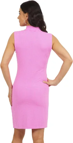 Vista 8 de IBKUL Protector solar UPF 50+ Icefil Enfriamiento Mini Check Sin Mangas Cuello Alto Vestido con Bolsillos - 58754