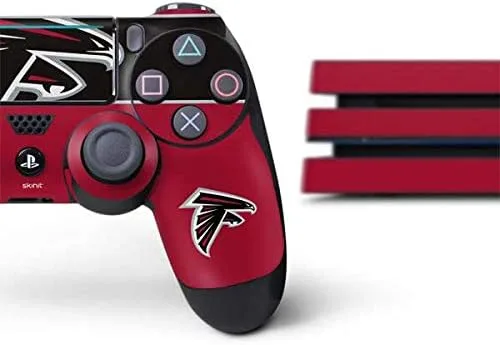 Vista 2 de Skinit NFL Atlanta Falcons PS4 Pro Bundle Skin - Atlanta Falcons Zone Block Design - Adhesivo de vinilo ultrafino y ligero