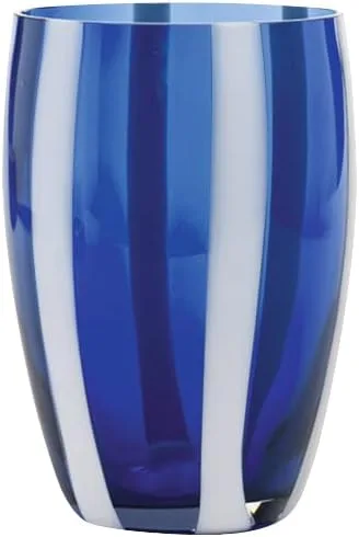Vista 9 de Zafferano, Gessato - Vaso de vidrio, 10 onzas, juego de 2, aguamarina Aguamarina (Aquamarine)