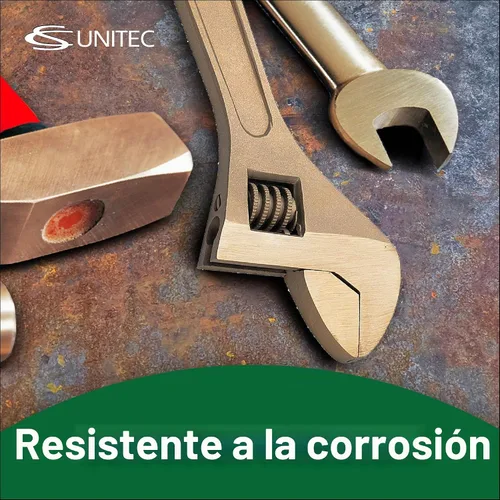 Vista 6 de CS Unitec Llave ajustable sin chispas y no magnética Herramienta de bronce de aluminio de 6 pulgadas, certificado TUV y libre de berilio