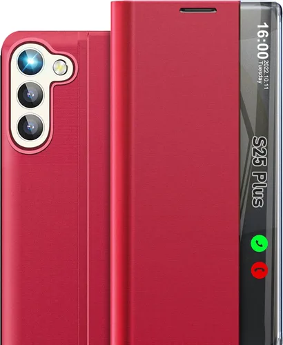 Vista 84 de Funda de teléfono para Samsung Galaxy A16 5G, Clear View Window Funda delgada de lujo para teléfono Galaxy A16 con soporte, funda protectora