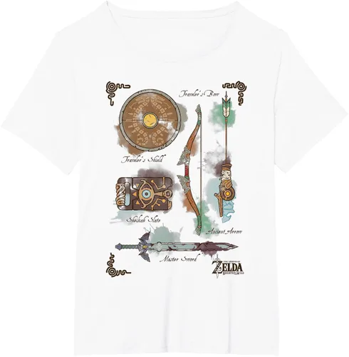 Vista 45 de Zelda Breath of The Wild Link Inventory - Camiseta gráfica Gris Oscuro