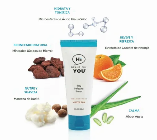 Vista 3 de Del creador de belleza per fekt, bronceador perfeccionador para el cuerpo y las piernas Instante, saludable, impermeable, lavado. Sin DHA