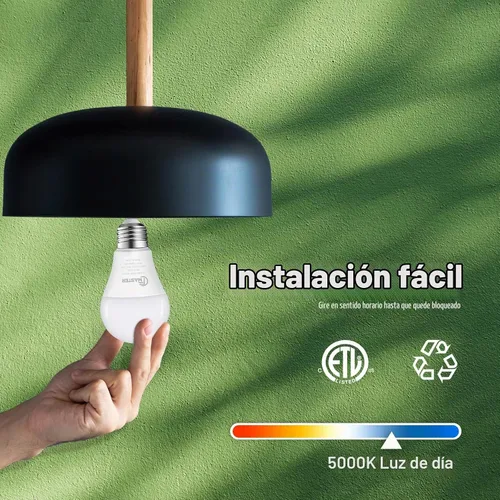 Vista 6 de Bombilla LED A19, bombillas LED equivalentes a 100 W, bombillas de luz diurna de 5000 K, 1500 lúmenes, bombilla de base estándar E26, bombillas