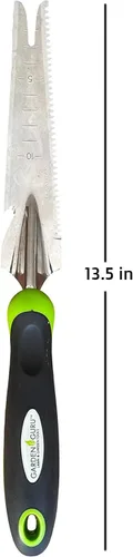 Vista 4 de Garden Guru - Paleta de deshierbe de mano con mango ergonómico, cuchillo de deshierbe y excavación de acero inoxidable, resistente a la corrosión