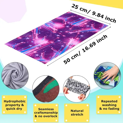 Vista 2 de JaGely 50 Pieces Neck Gaiter Sports Neck Head Wrap Headband Scarf Face Bandana Hair Wrap Neck Tube Balaclava for Women Men