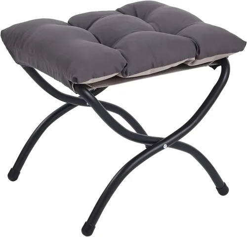 Vista 11 de LITA Taburete reposapiés tapizado plegable, moderno y pequeño otomano portátil con cojín de algodón grueso desmontable acolchado con marco de metal