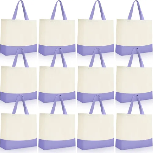 Vista 15 de Epakh Bolsas de lona a granel de 18.5 x 15 pulgadas, reutilizables, bolsas de compras para comestibles, equipaje para compras