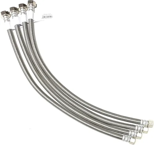Vista 27 de Conector de línea de suministro de agua para grifo de acero inoxidable trenzado, línea de suministro para grifo - rosca de compresión hembra de 3/8