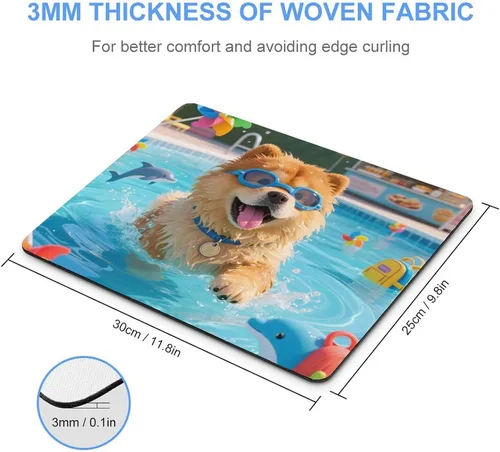 Vista 2 de Mouse Pad Cute Non-Slip Rubber Base Desk Mat Chow Real Prank Funny Square Mousepad for Office & Gaming, Decorative Computer Accessories for Home