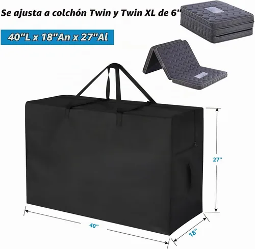 Vista 2 de Bolsa de Almacenamiento para Colchón Tri-Plegable, Funda de Colchón de Espuma Viscoelástica Plegable, Estuche de Transporte para Colchones de Cama