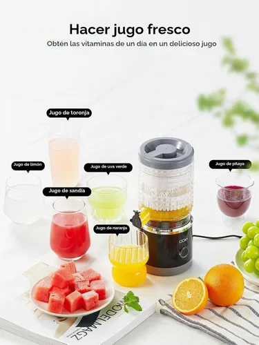Vista 7 de Exprimidor de cítricos, exprimidor automático de naranja, alto rendimiento de jugo, fácil de usar y limpiar, exprimidor eléctrico de frutas