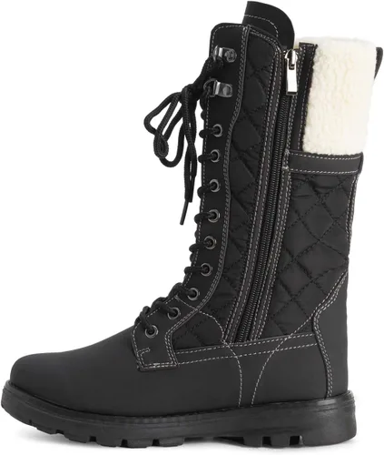 Vista 3 de POLAR - Botas térmicas para invierno y nieve, impermeables, cálidas, duraderas y de media pierna para mujer