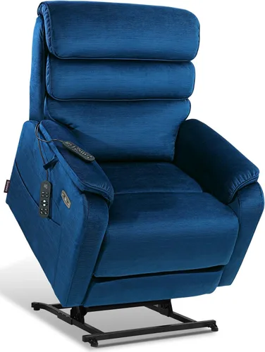 Vista 24 de EONIX Silla Reclinable Eléctrica de Doble Motor Completamente Reclinable para Ancianos, Sillas Elevadoras Eléctricas de Cuero Sintético para Negro