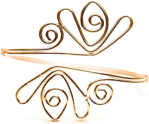 Vista 4 de moda flor filigrana de plata Curve oro Swirl brazo ajustable pulsera pulsera brazo superior Cuff Armlet