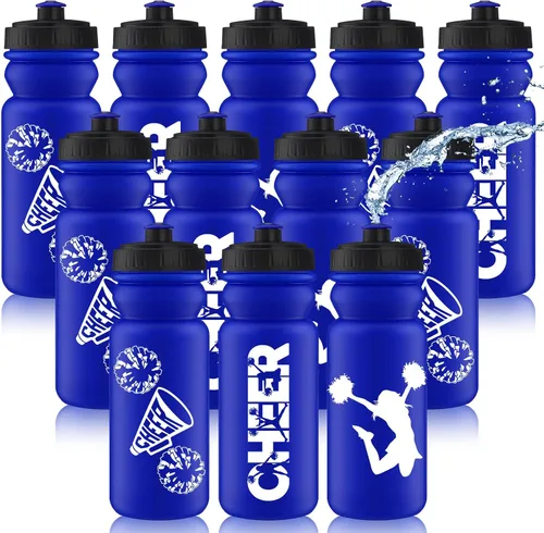 Vista 9 de Nitial Paquete de 12 botellas de agua reutilizables de 20 onzas a granel, botellas de agua reutilizables para apretar, botellas deportivas de Naranja