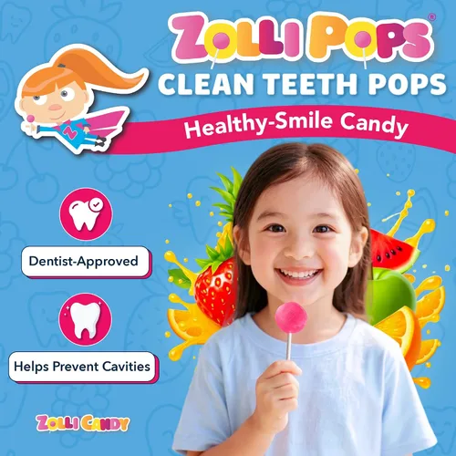 Vista 2 de Zollipops Paletas Clean Teeth, sabores tropicales, 16 onzas