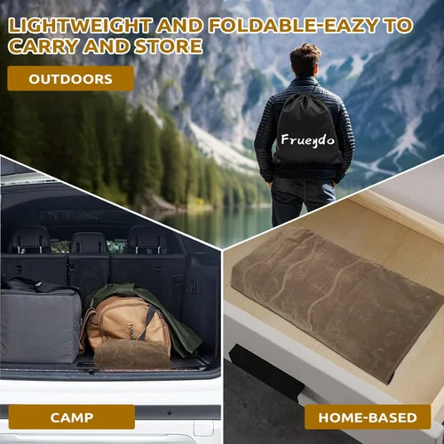 Vista 7 de Colchón inflable de aire individual para acampar con respaldo ajustable, catre inflable para acampar para viajes, dormir, sofá inflable