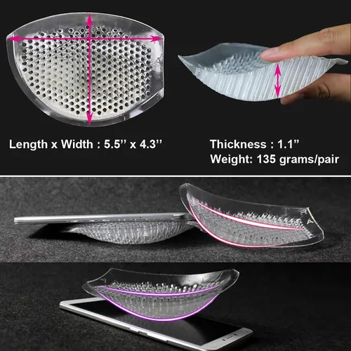 Vista 2 de Insertos de sujetador de silicona transpirable Almohadillas de empuje semiadhesivas para mujer