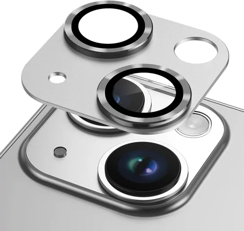 Vista 14 de Korecase Protector de lente de cámara para iPhone 14/iPhone 14 Plus, película de vidrio templado de metal para cámara, compatible con funda de lente