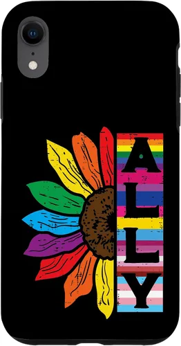 Vista 24 de iPhone 16 Lgbt Gay Ally Sunflower Rainbow Pride Flag Men Women Kids Case