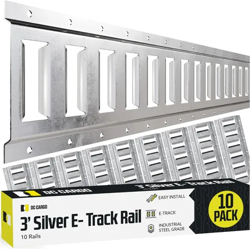 Vista 21 de DC Cargo - Kit de rieles de amarre E Track de 2' (paquete de 10) para garajes, furgonetas, remolques, amarres de motocicleta, montajes de ATV
