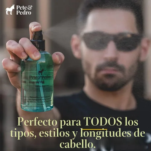 Vista 7 de Pete & Pedro SALT - Spray de sal marina natural para cabello de hombres y mujeres, añade volumen instantáneo, textura, grosor y sujeción ligera