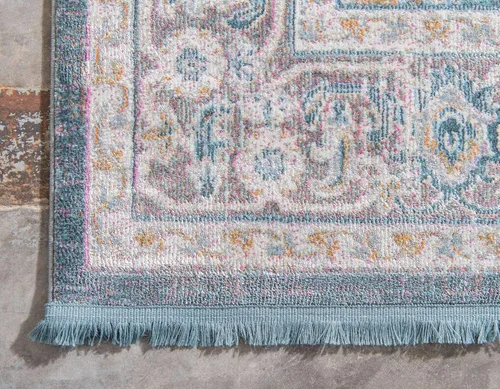 Vista 8 de Unique Loom Colección Baracoa - Alfombra de área Prado (2 pies 2 pulgadas x 3 pies 1 pulgada, Rectangular, Gris/Azul)