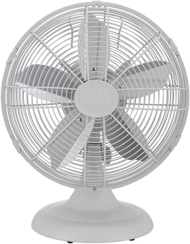 Vista 14 de Good Housekeeping 92604 Ventilador de escritorio de mesa de oficina de metal completo de 30,5 cm retro con oscilación amplia, 3 ajustes de velocidad