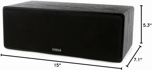 Vista 5 de Micca MB42-C Altavoz de canal central pasivo de 2 vías para cine en casa, cada uno, negro