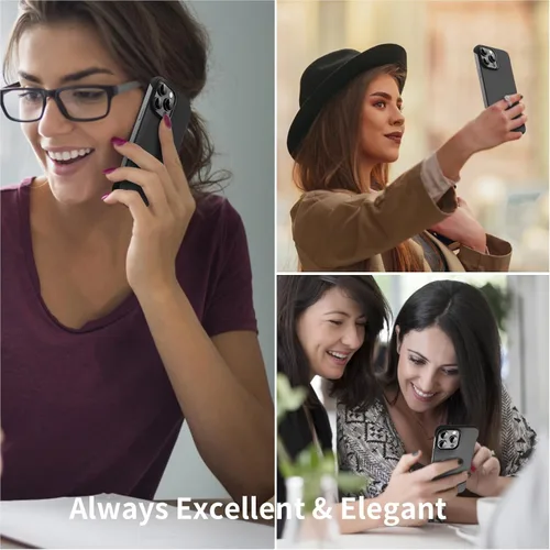 Vista 7 de GRECAZO Funda magnética delgada para iPhone 15 Plus de 6.7 pulgadas (2023), ultrafina, ligera, duradera, sin marco, mate, rígida, MagSafe con anillo